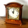 Elliott walnut cased vintage mechanical table clock.