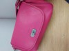 Texier France 20603 Ladies Luxury Leather Small Fuschia Pink Fixed Handle Clutch