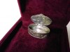 Silver Oval Cast Box with Vine and Leaves Decoration
