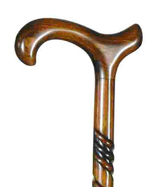 CLASSIC CANES Collectors Cane Fixed Derby Beech Shaft with SPIRAL CARVING 3532