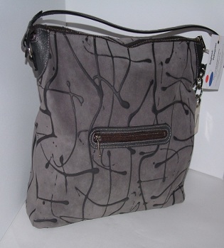 Texier Grey Decorated Suede Bag Ladies 18105